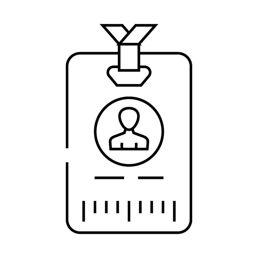 attendee badge line icon illustration vector