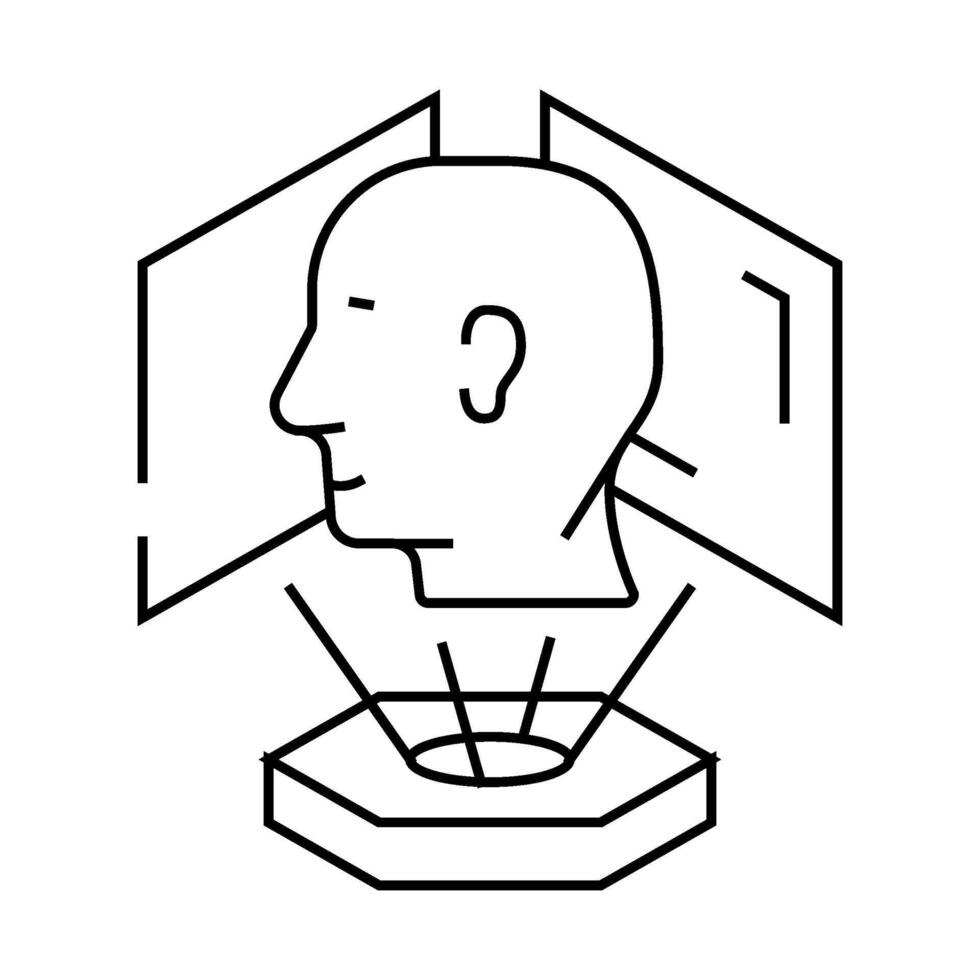 virtual lobby line icon illustration vector