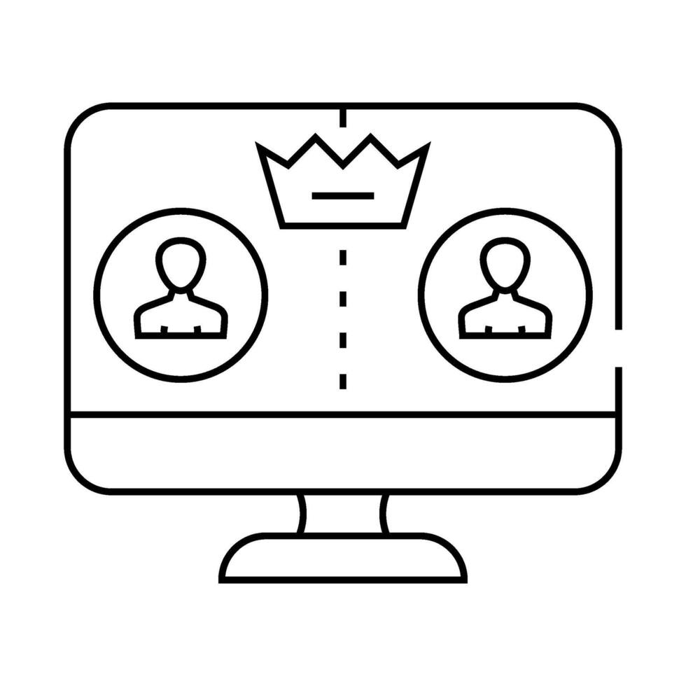moderator control line icon illustration vector