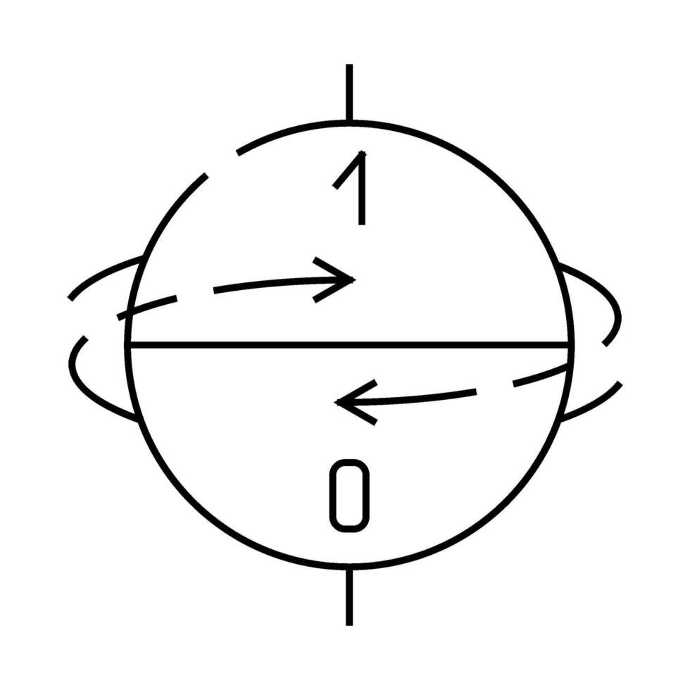 superposition state quantum technology line icon illustration vector