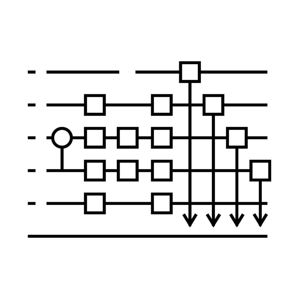 circuit quantum technology line icon illustration vector