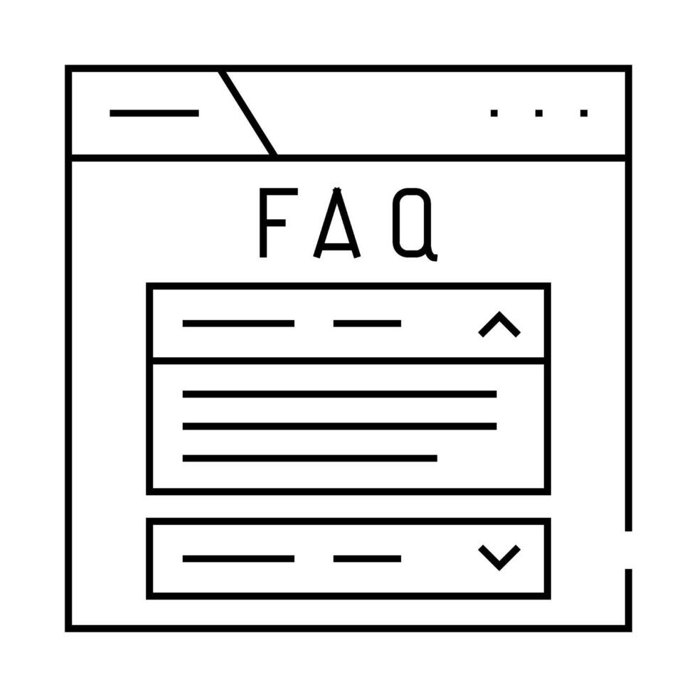 faq schema seo line icon illustration vector