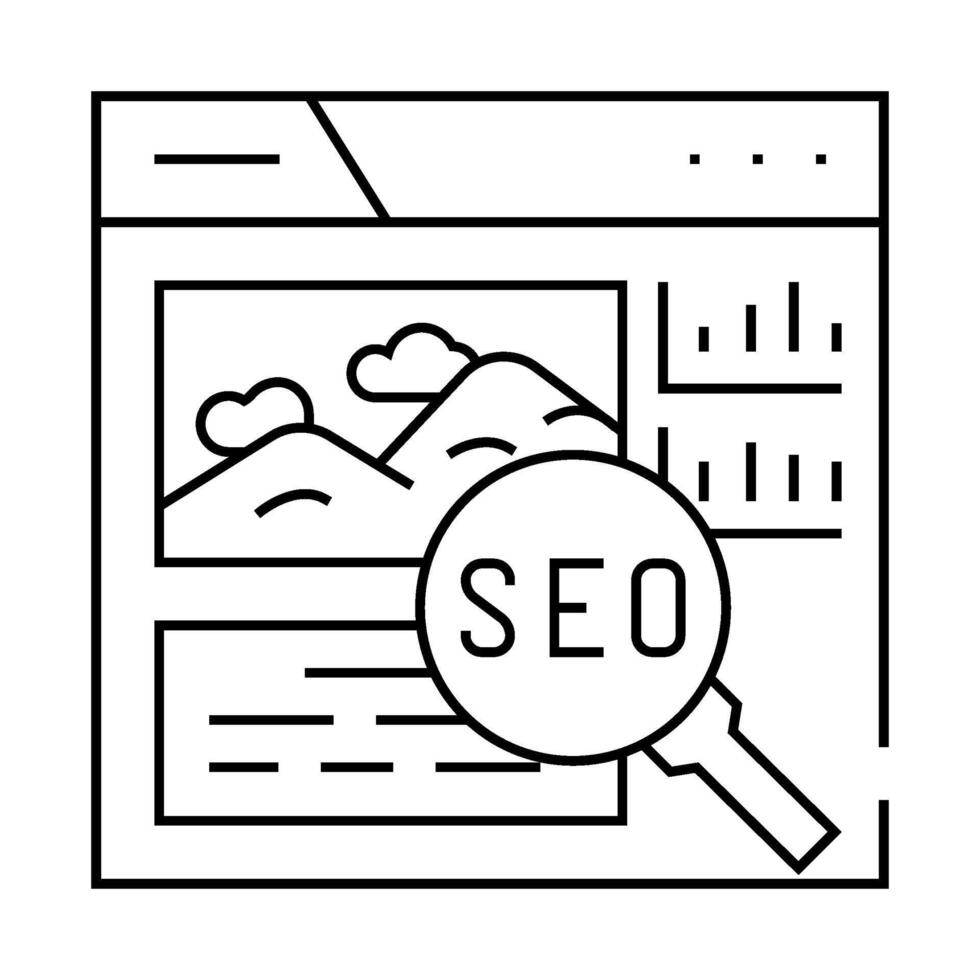 image seo line icon illustration vector