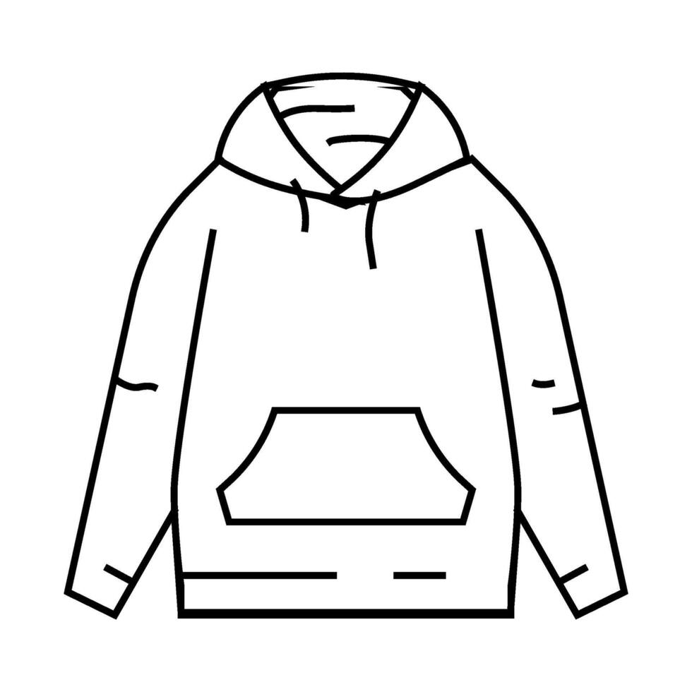oversized hoodie streetwear cloth fashion line icon illustration vector
