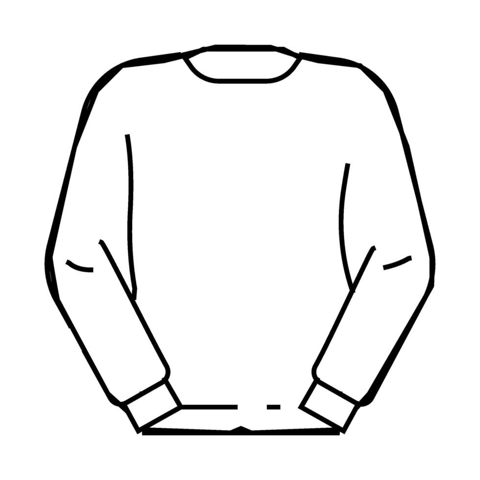crewneck sweatshirt streetwear cloth fashion line icon illustration vector