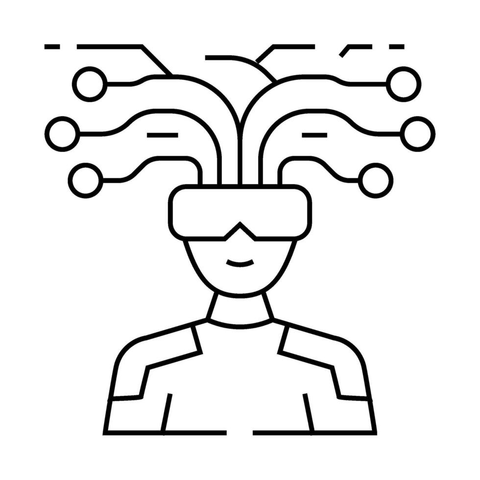 futurism tech enthusiast line icon illustration vector
