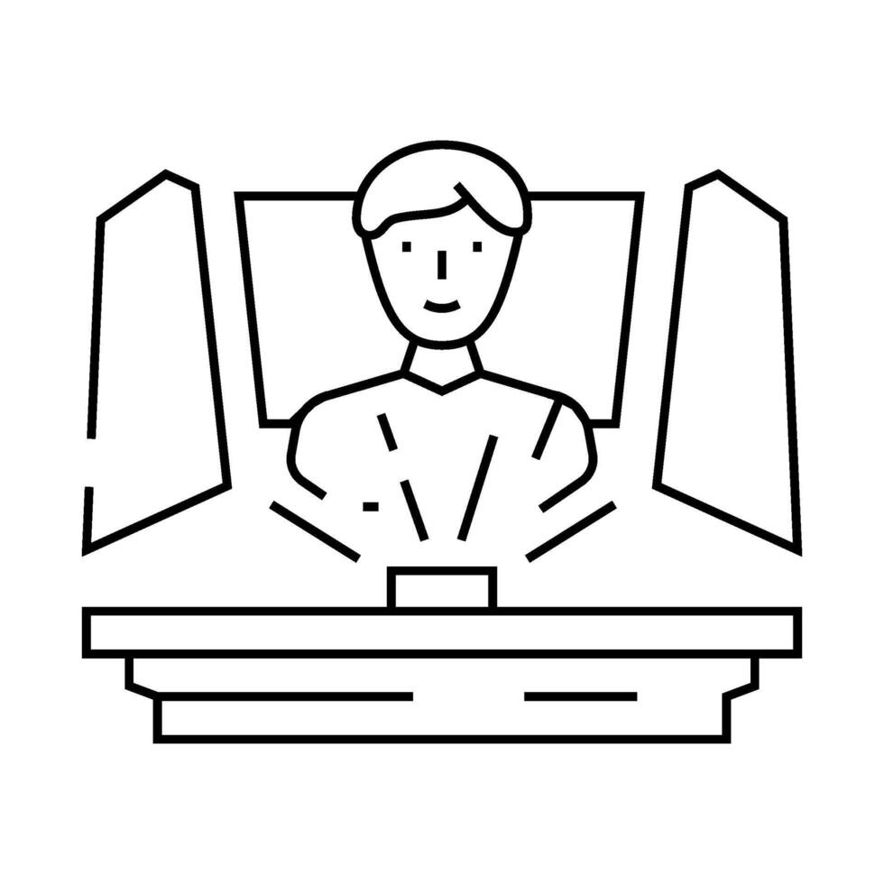 tech conventions enthusiast line icon illustration vector