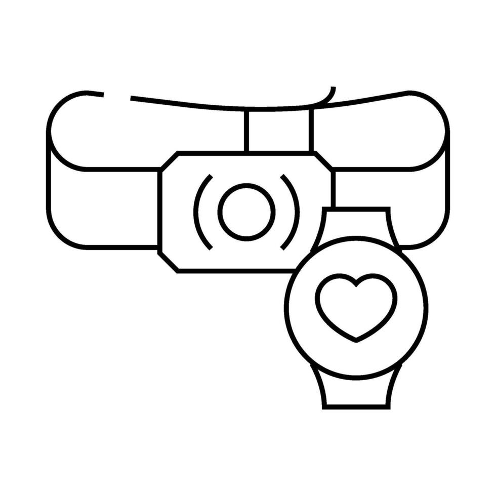 wearable fitness tech enthusiast line icon illustration vector