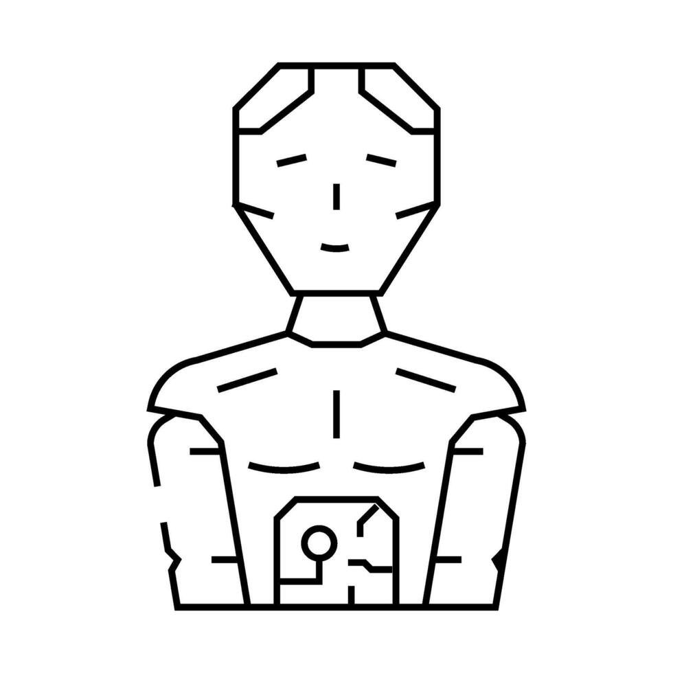 robotics tech enthusiast line icon illustration vector