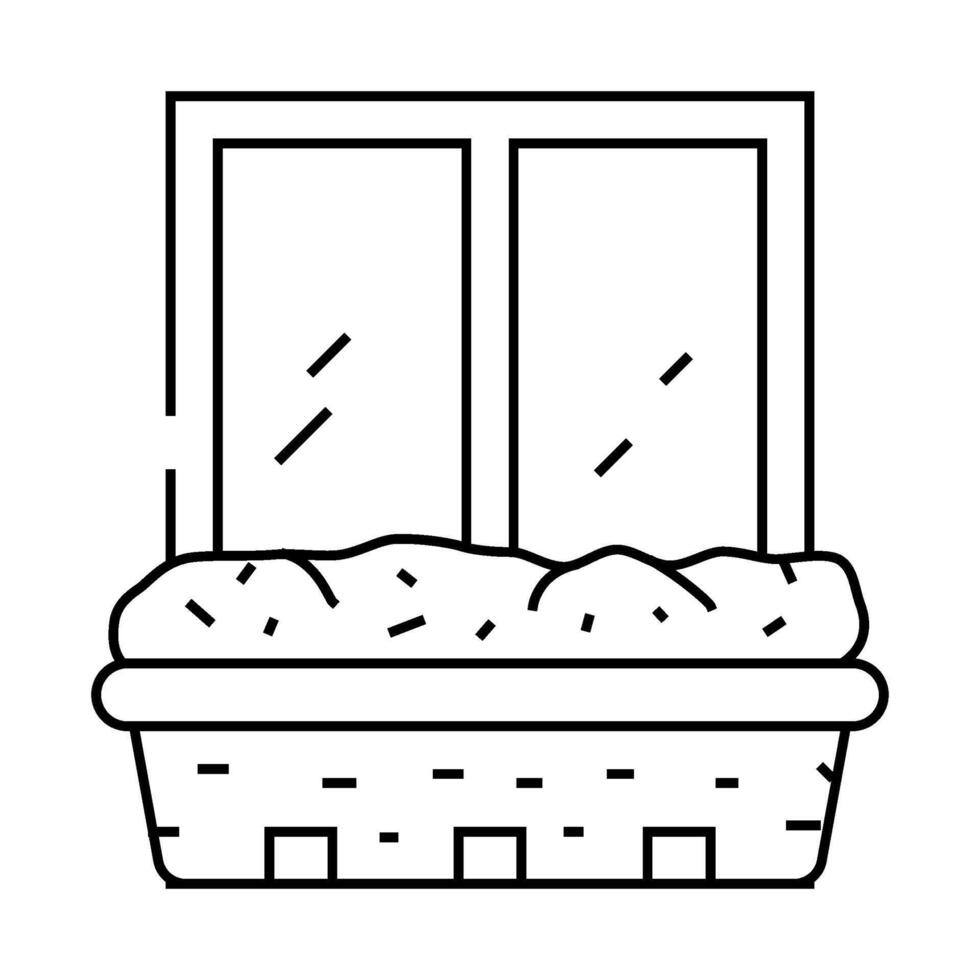 window boxes urban gardening line icon illustration vector