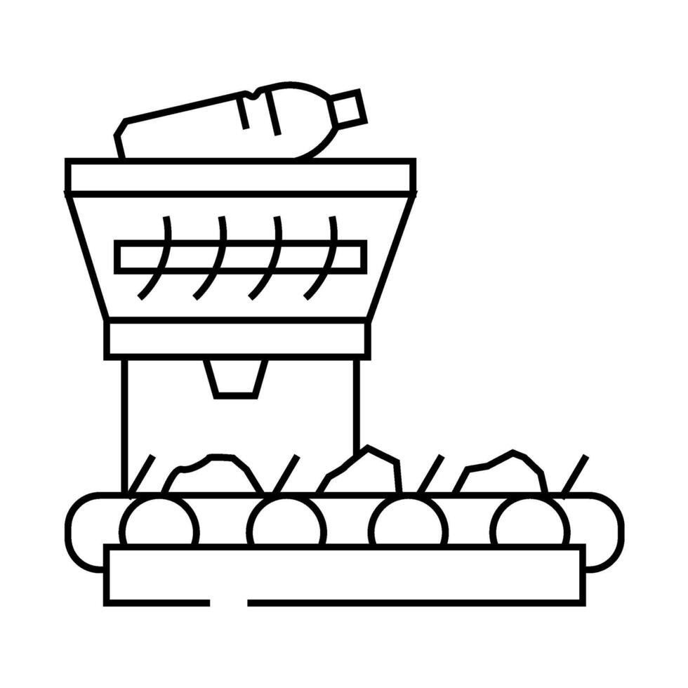 organic waste sorting line icon illustration vector