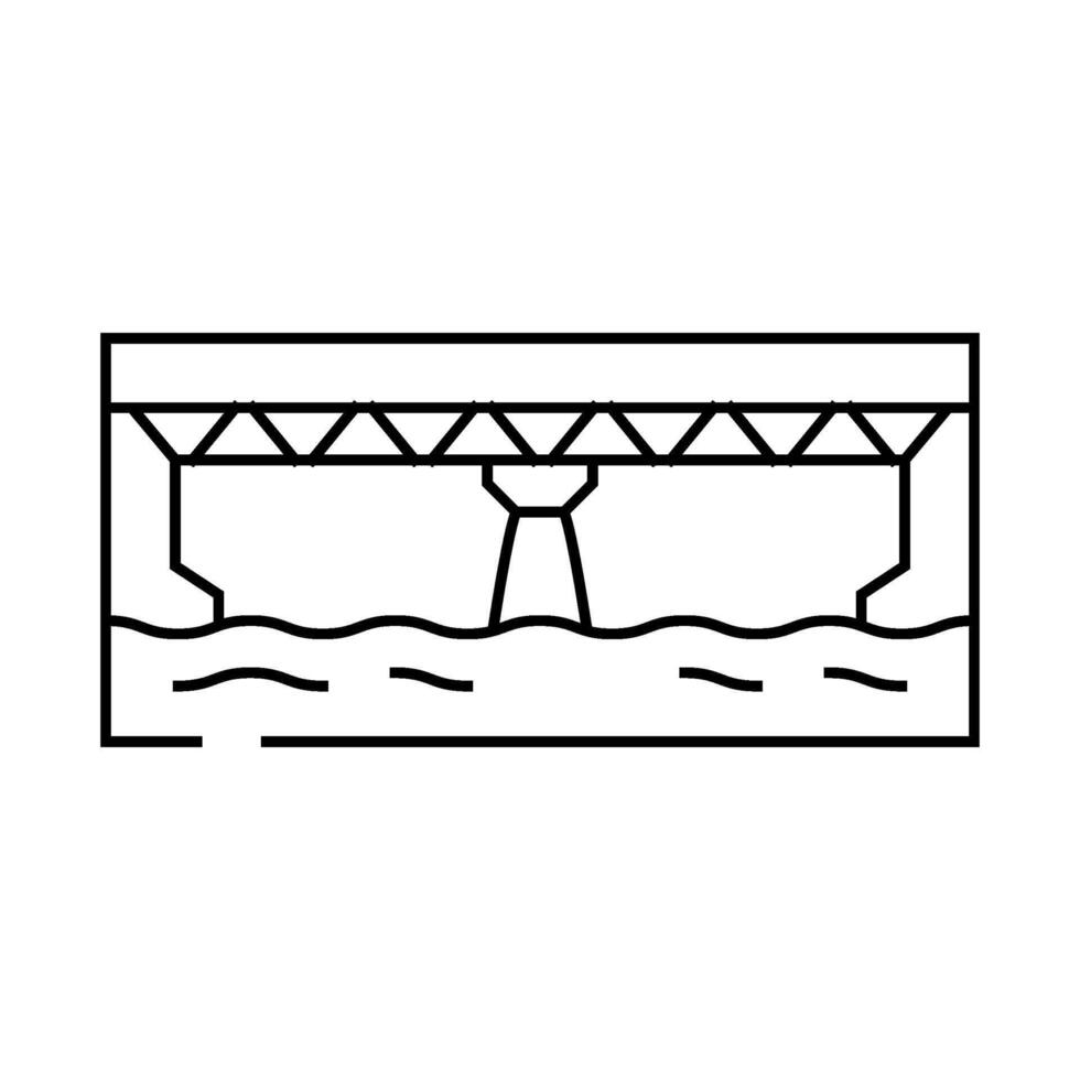 girder bridge line icon illustration vector