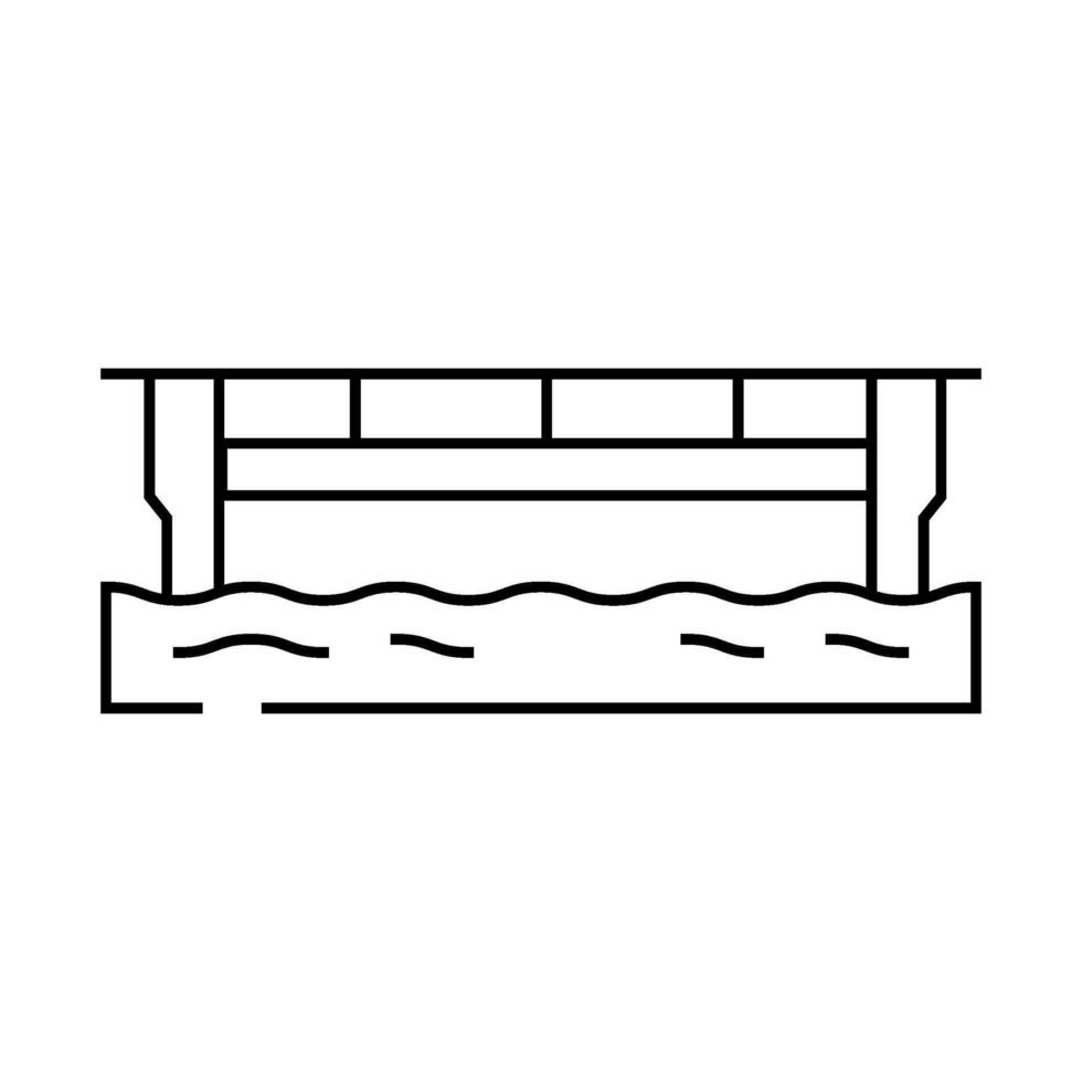 plate girder bridge line icon illustration vector