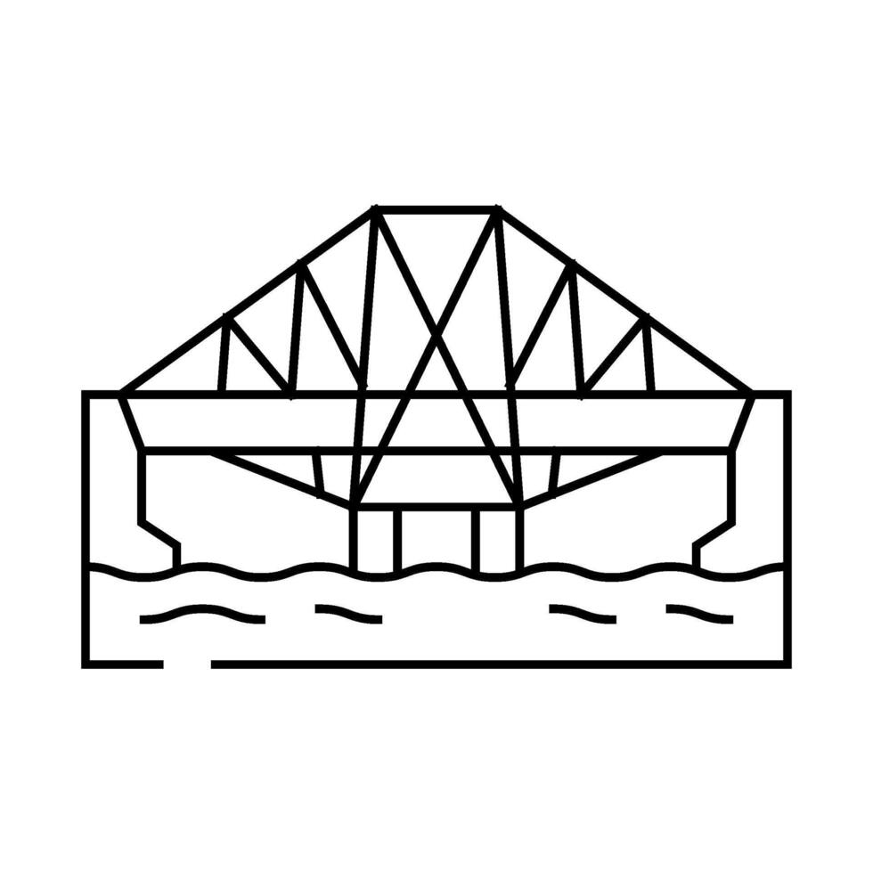 cantilever bridge line icon illustration vector