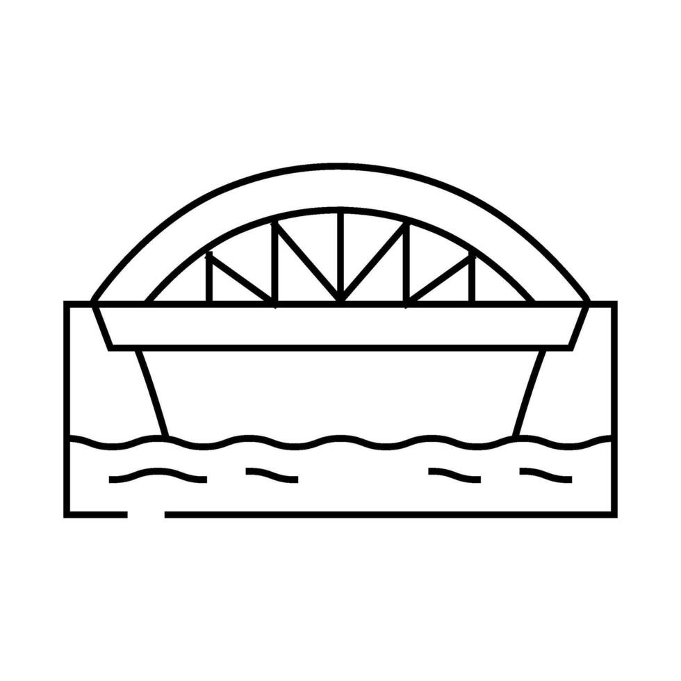 bowstring bridge line icon illustration vector