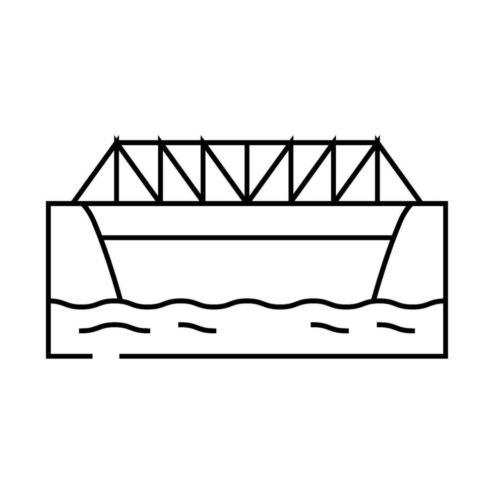 truss bridge line icon illustration vector