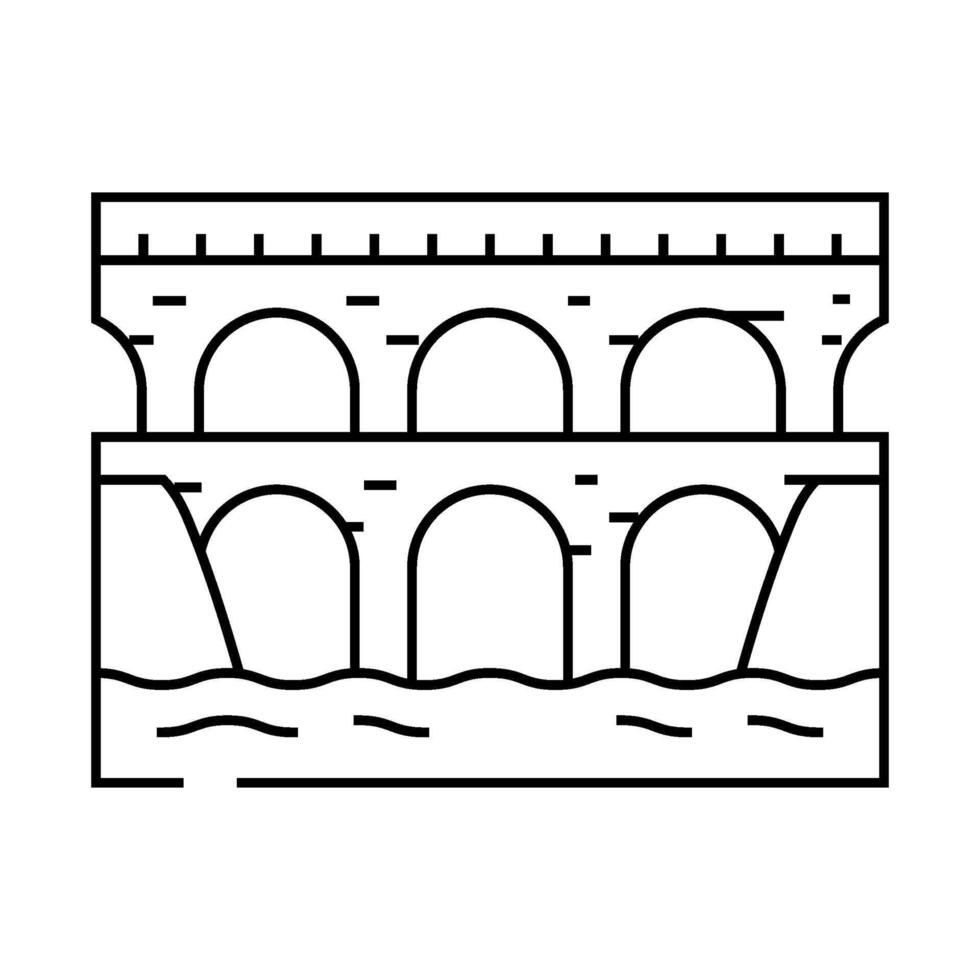 aqueduct bridge line icon illustration vector