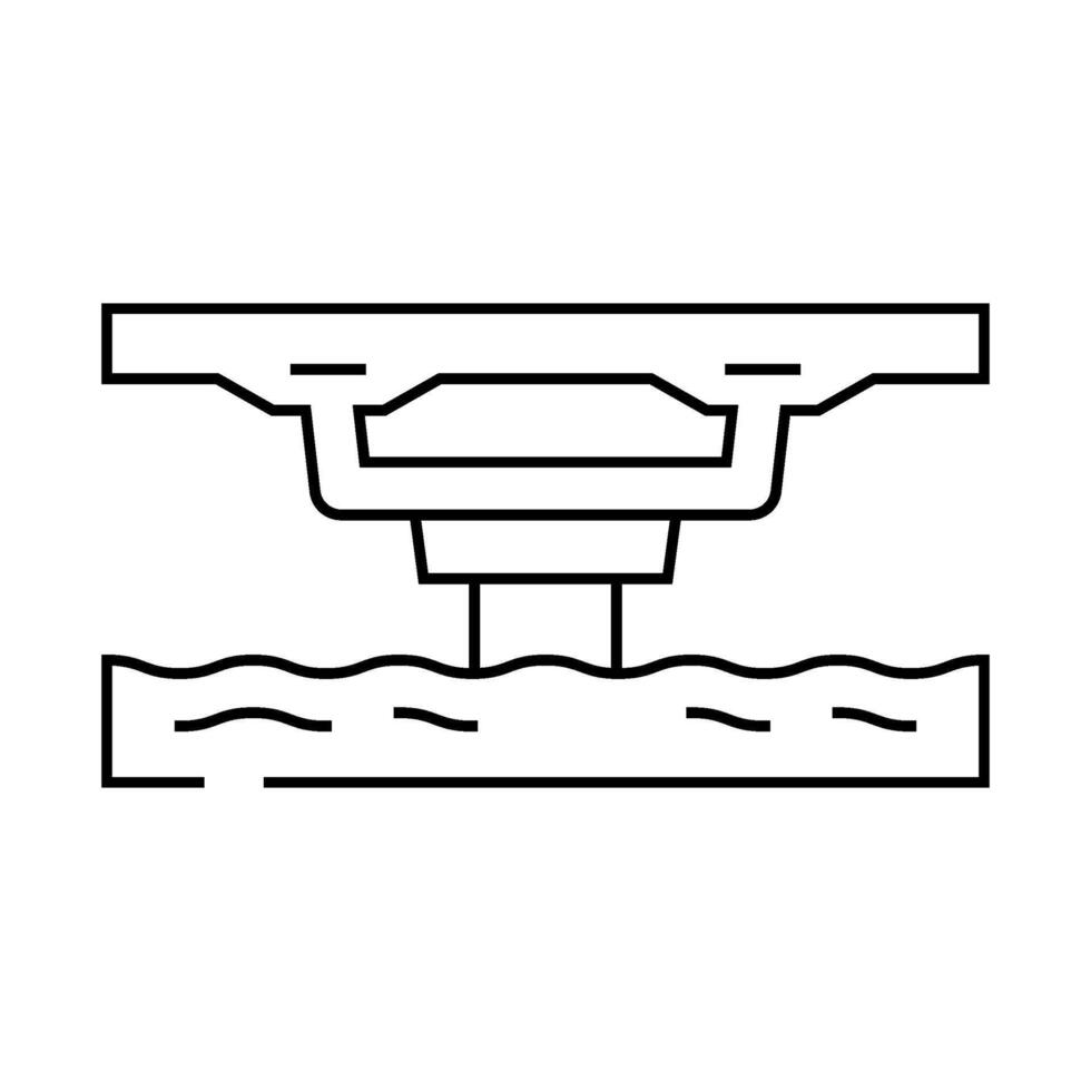 box girder bridge line icon illustration vector