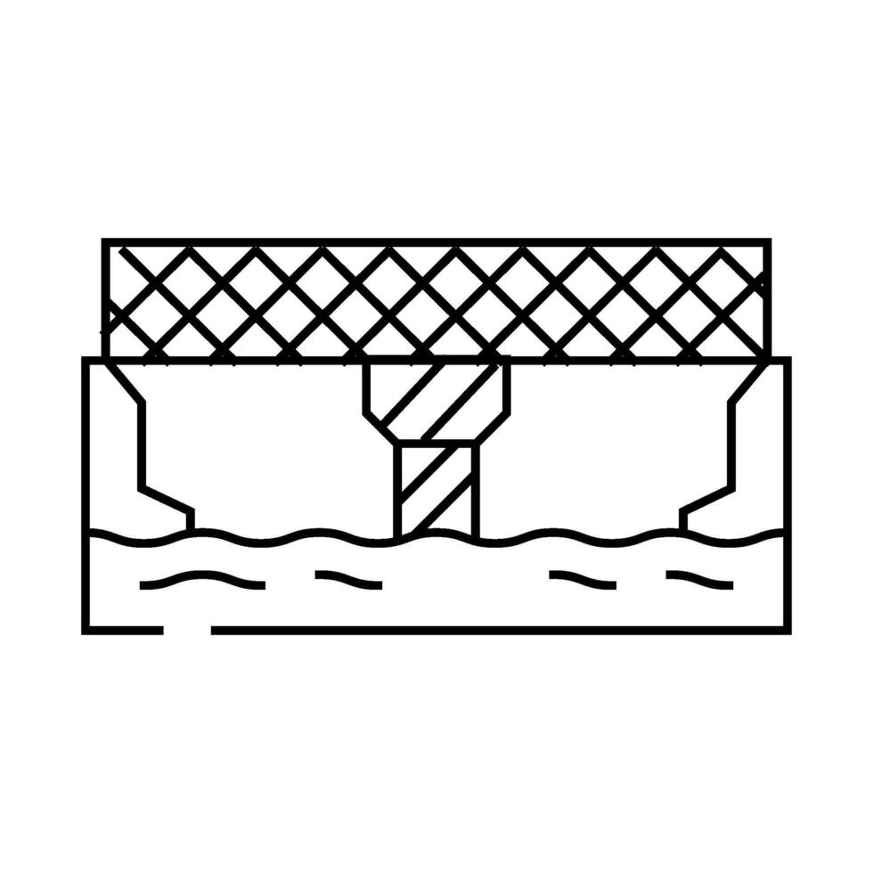 lattice bridge line icon illustration vector