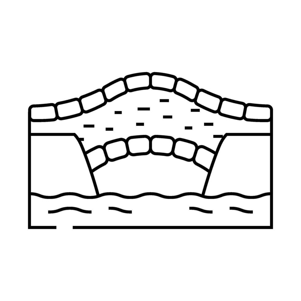 stone bridge line icon illustration vector