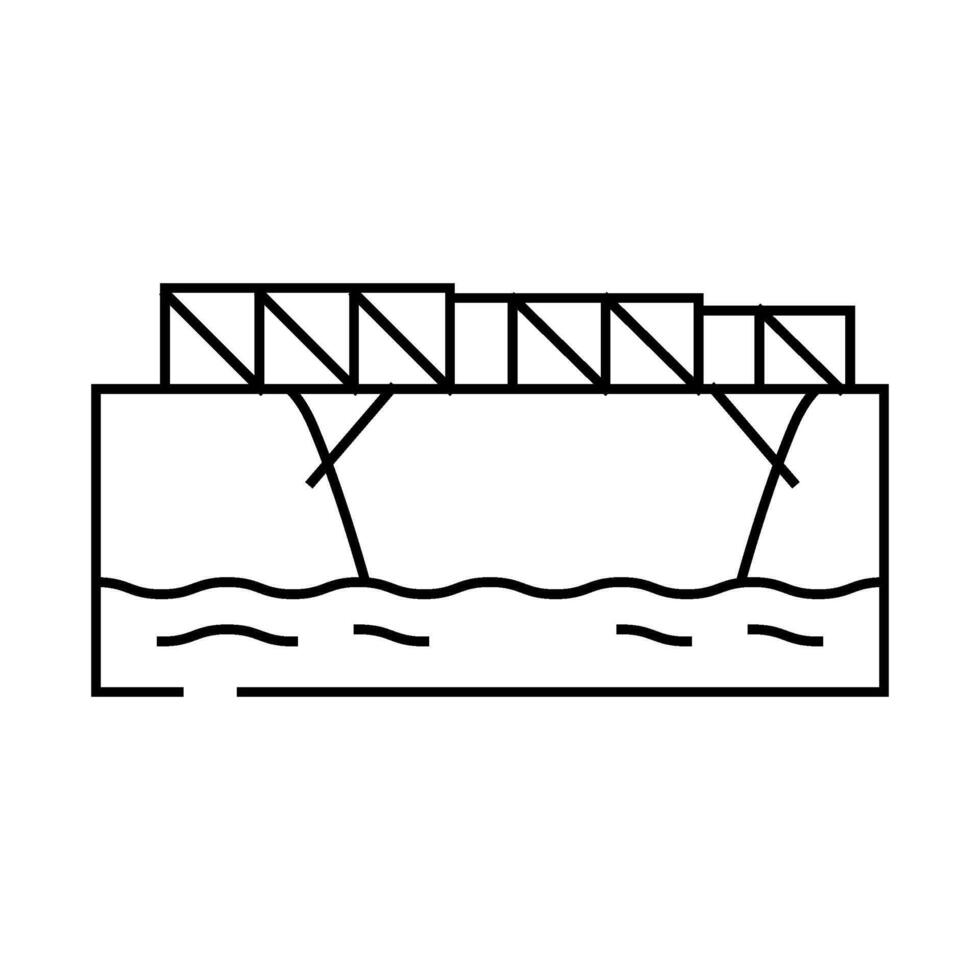 bailey bridge line icon illustration vector