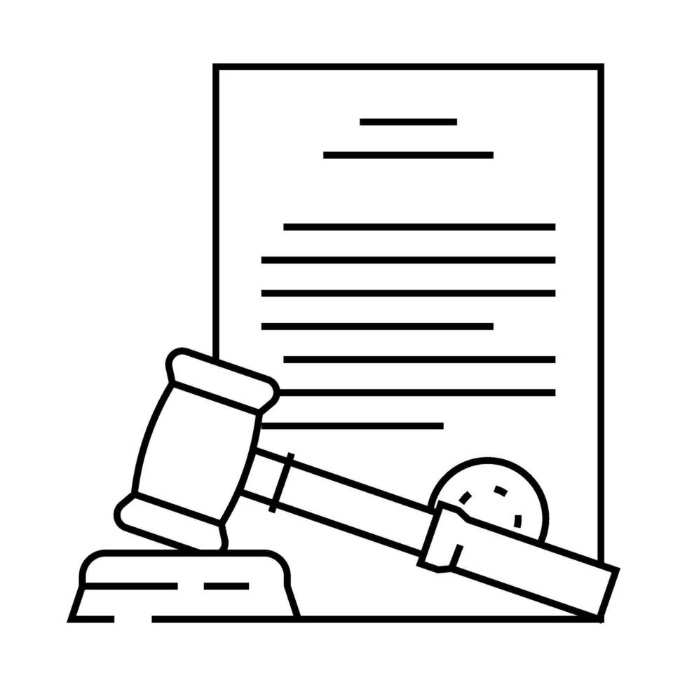 legal documentation business process line icon illustration vector