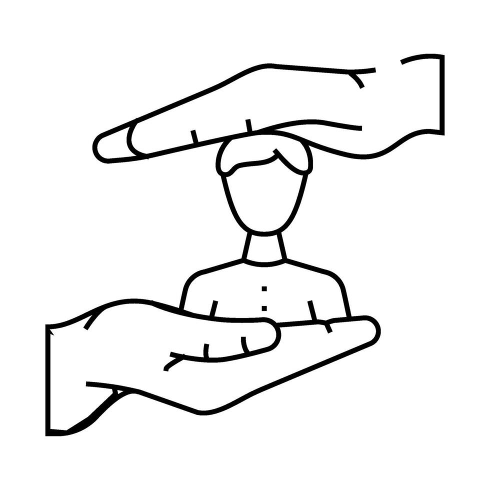 health and safety management business line icon illustration vector