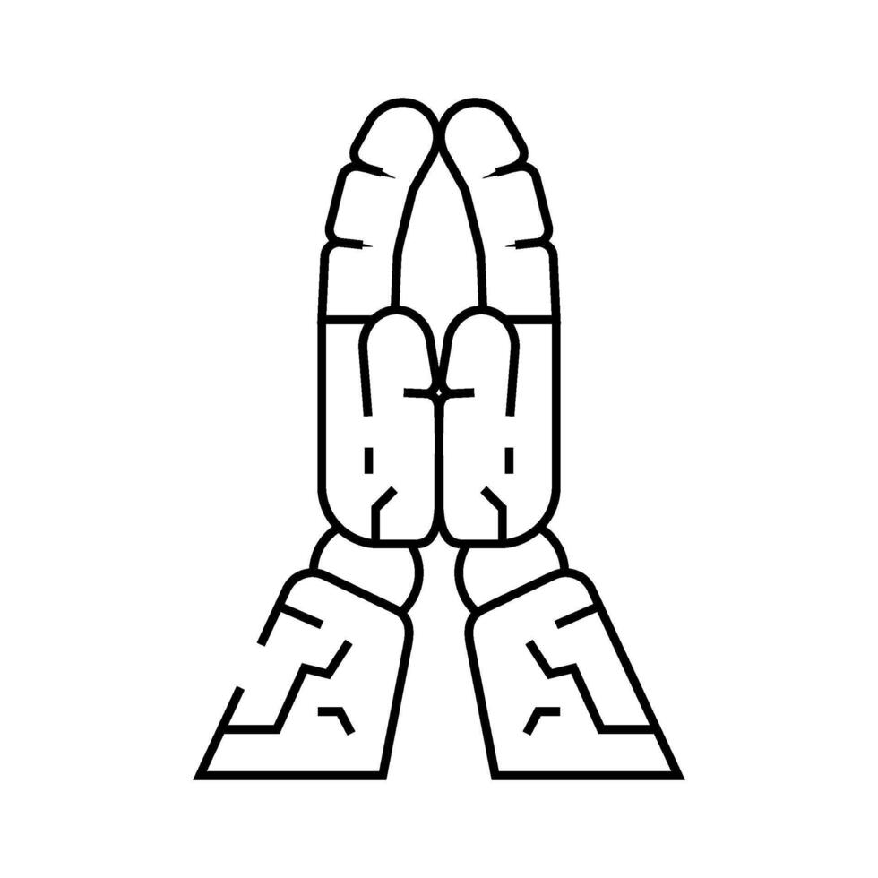 pray robot hand gesture line icon illustration vector