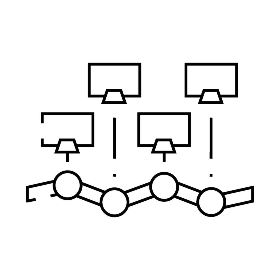 network topology analyst line icon illustration vector