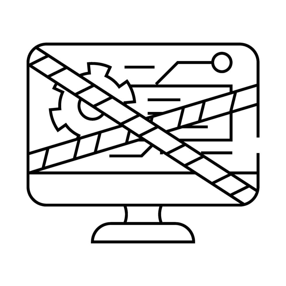 system maintenance analyst line icon illustration vector