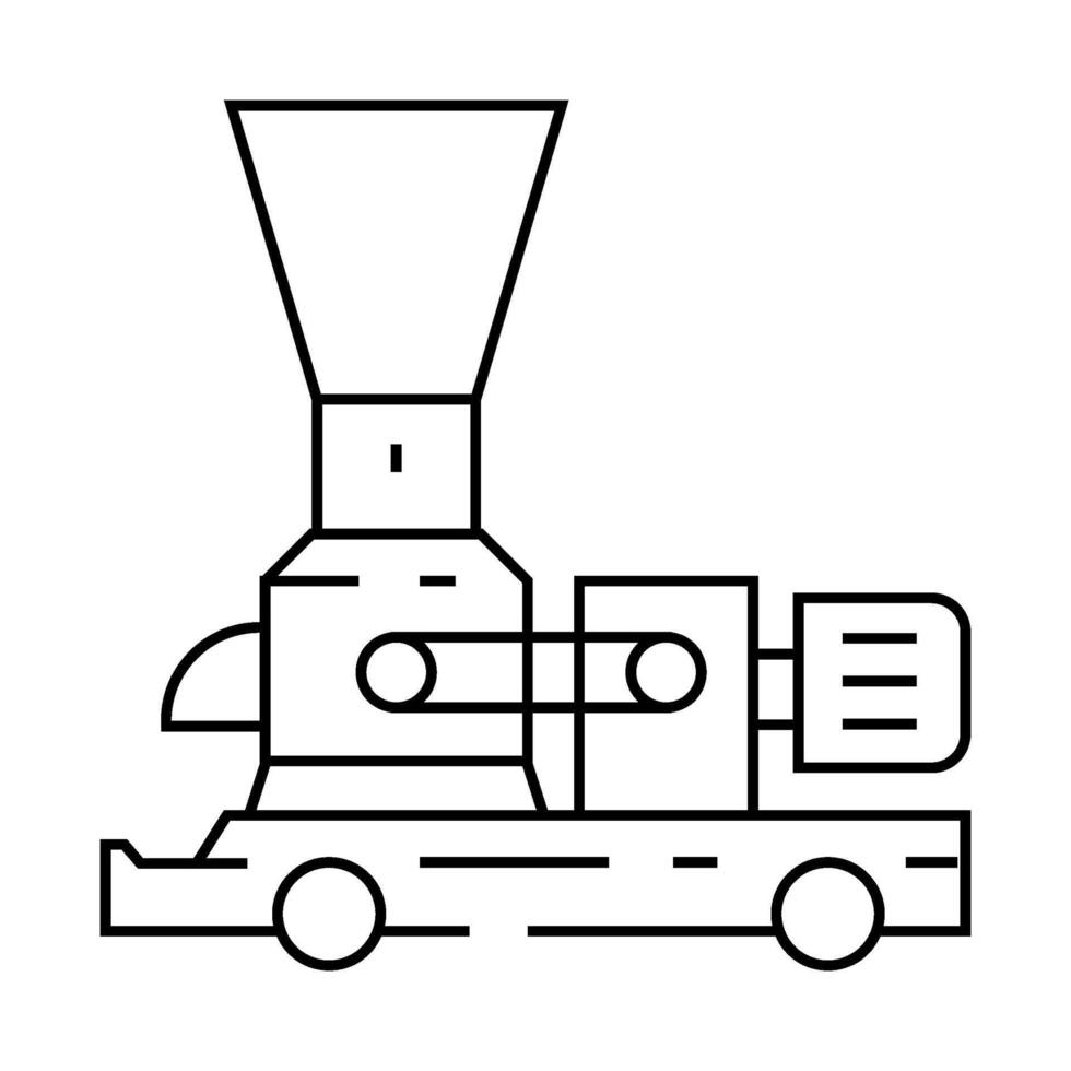 pellet mill wood pellets line icon illustration vector