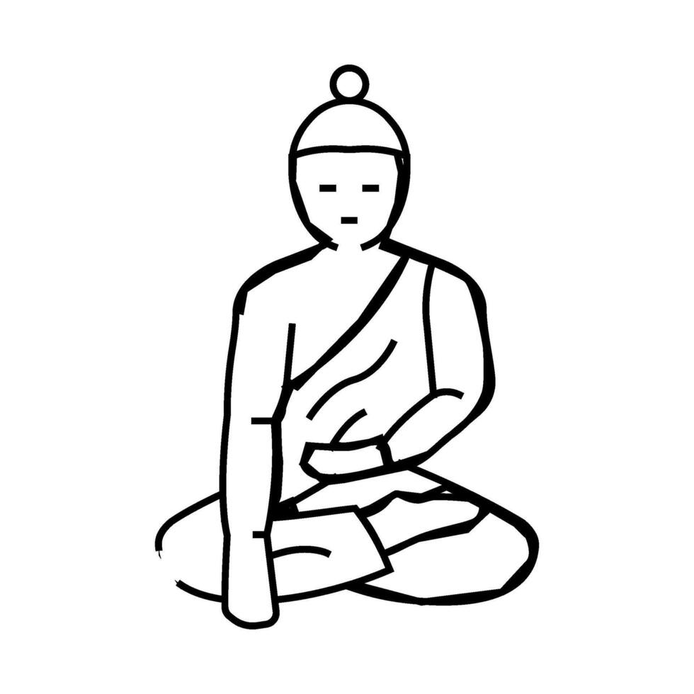 buddha siddhartha gautama line icon illustration vector