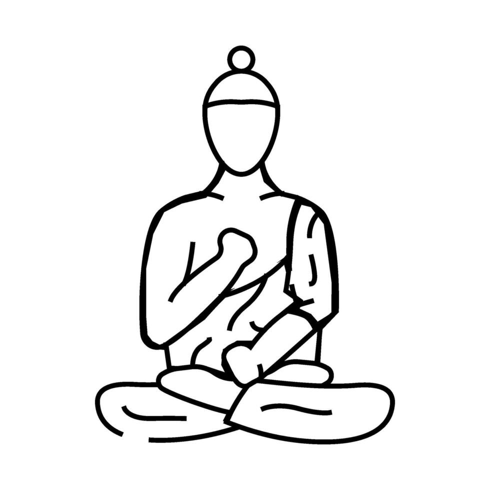 bodhisattva buddhism line icon illustration vector