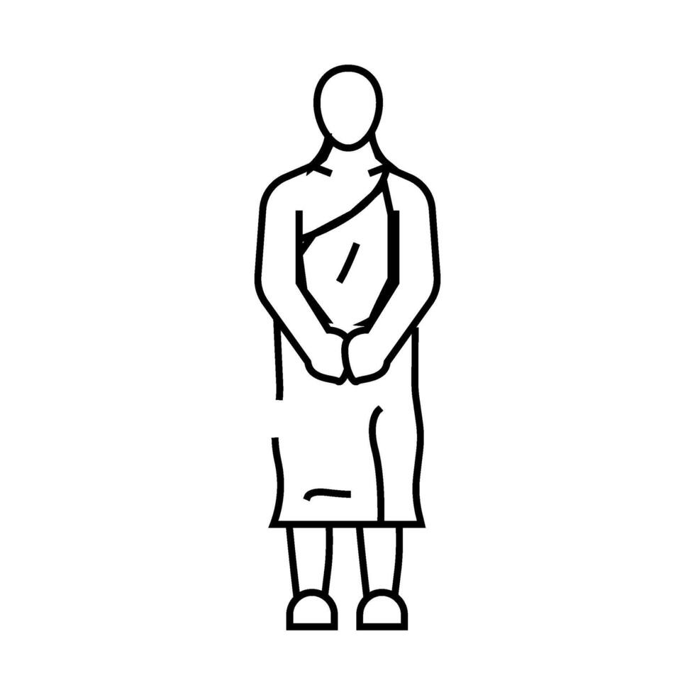 buddhist monk buddhism line icon illustration vector