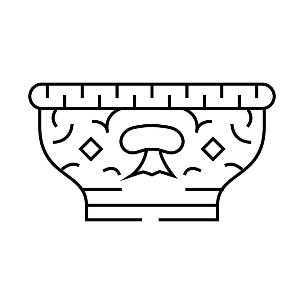 offering bowl buddhism line icon illustration vector