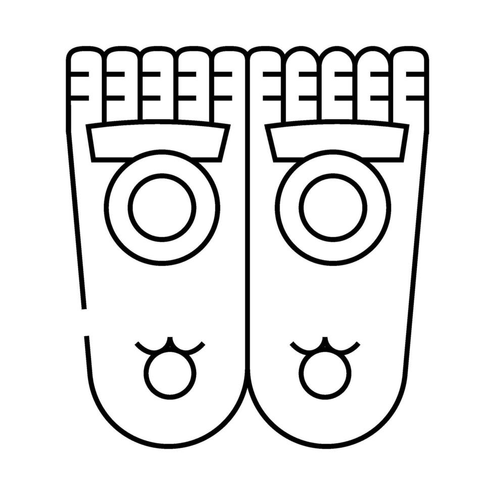 buddha footprints buddhism line icon illustration vector