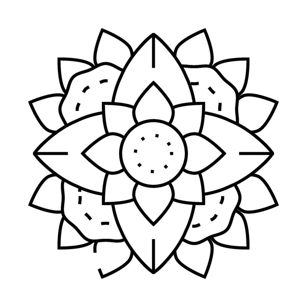 mandala buddhism line icon illustration vector
