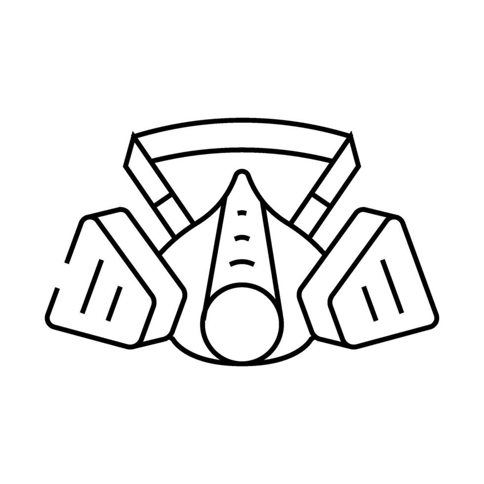 respirator ppe protective equipment line icon illustration vector