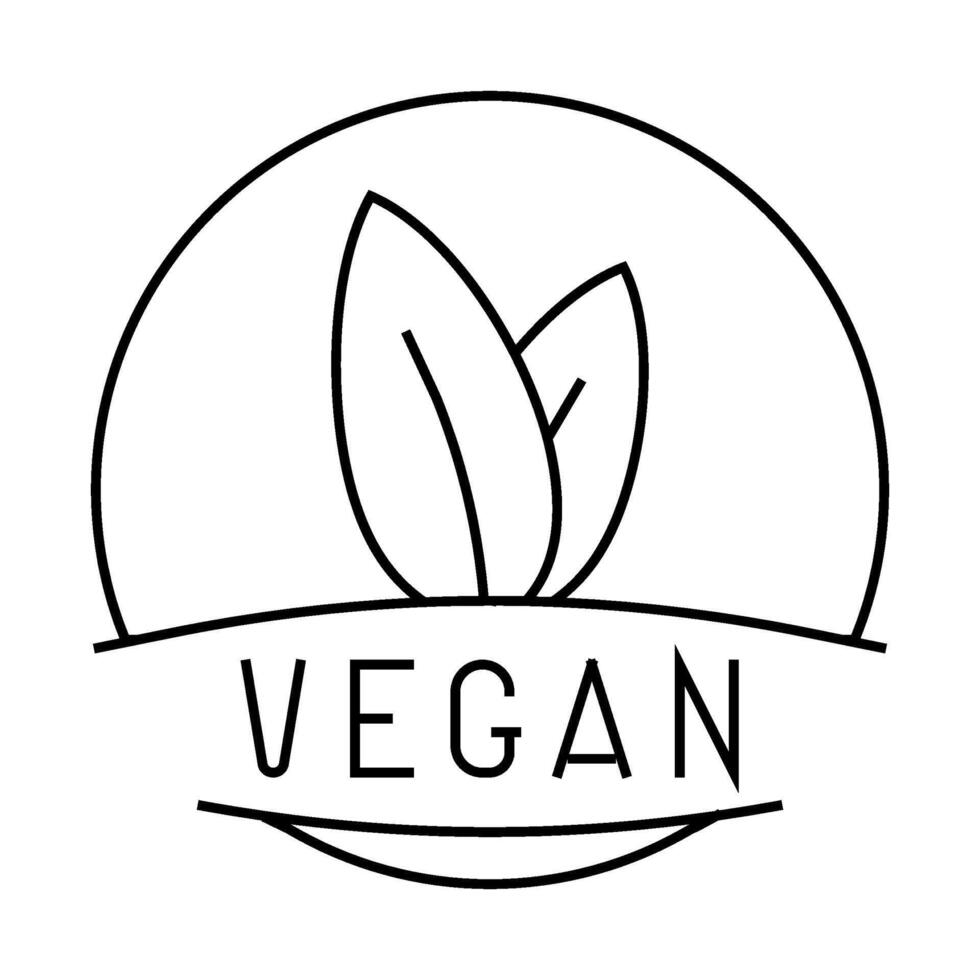 vegan product label warning line icon illustration vector