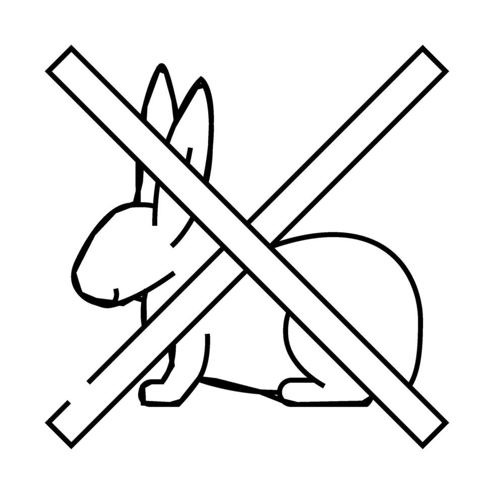 not tested on animals product label warning line icon illustration vector