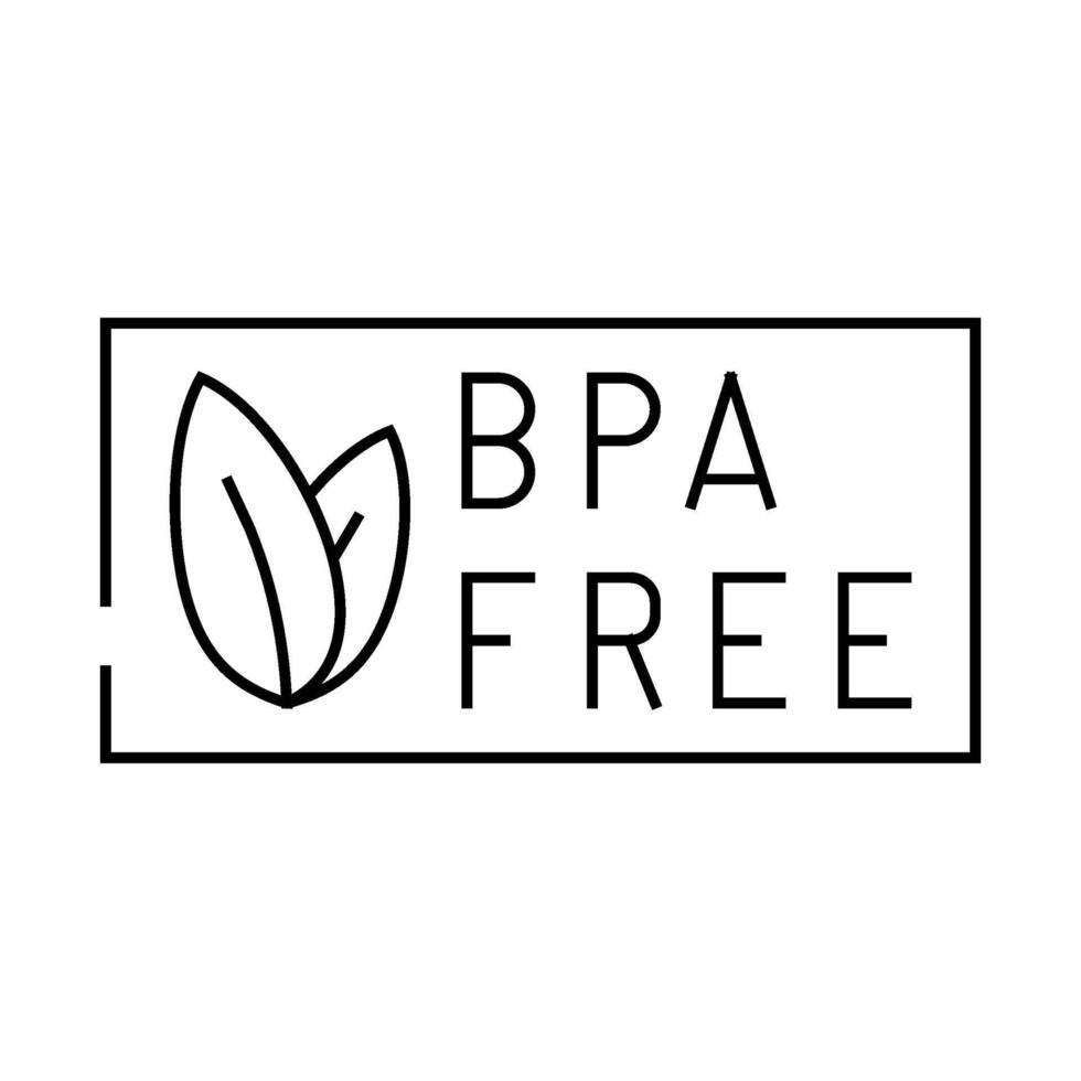 bpa free product label warning line icon illustration vector