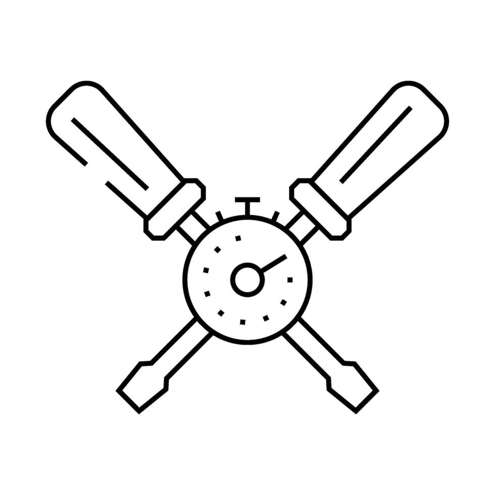 quick assembly product label caution line icon illustration vector