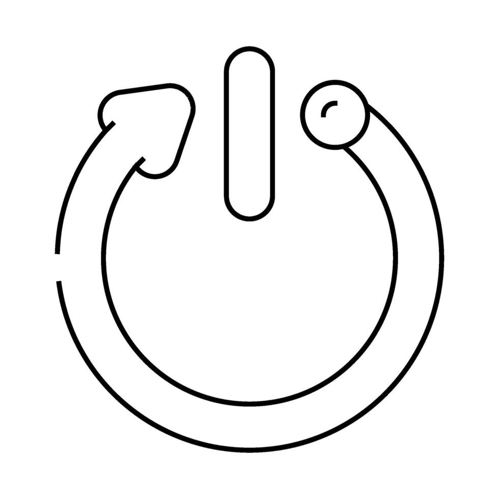 automatic shut down product label caution line icon illustration vector