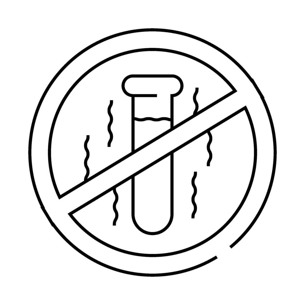 zero toxins product label caution line icon illustration vector