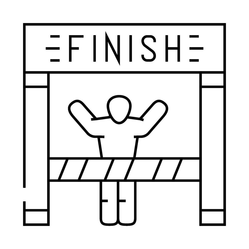 marathon finish line progress line icon illustration vector
