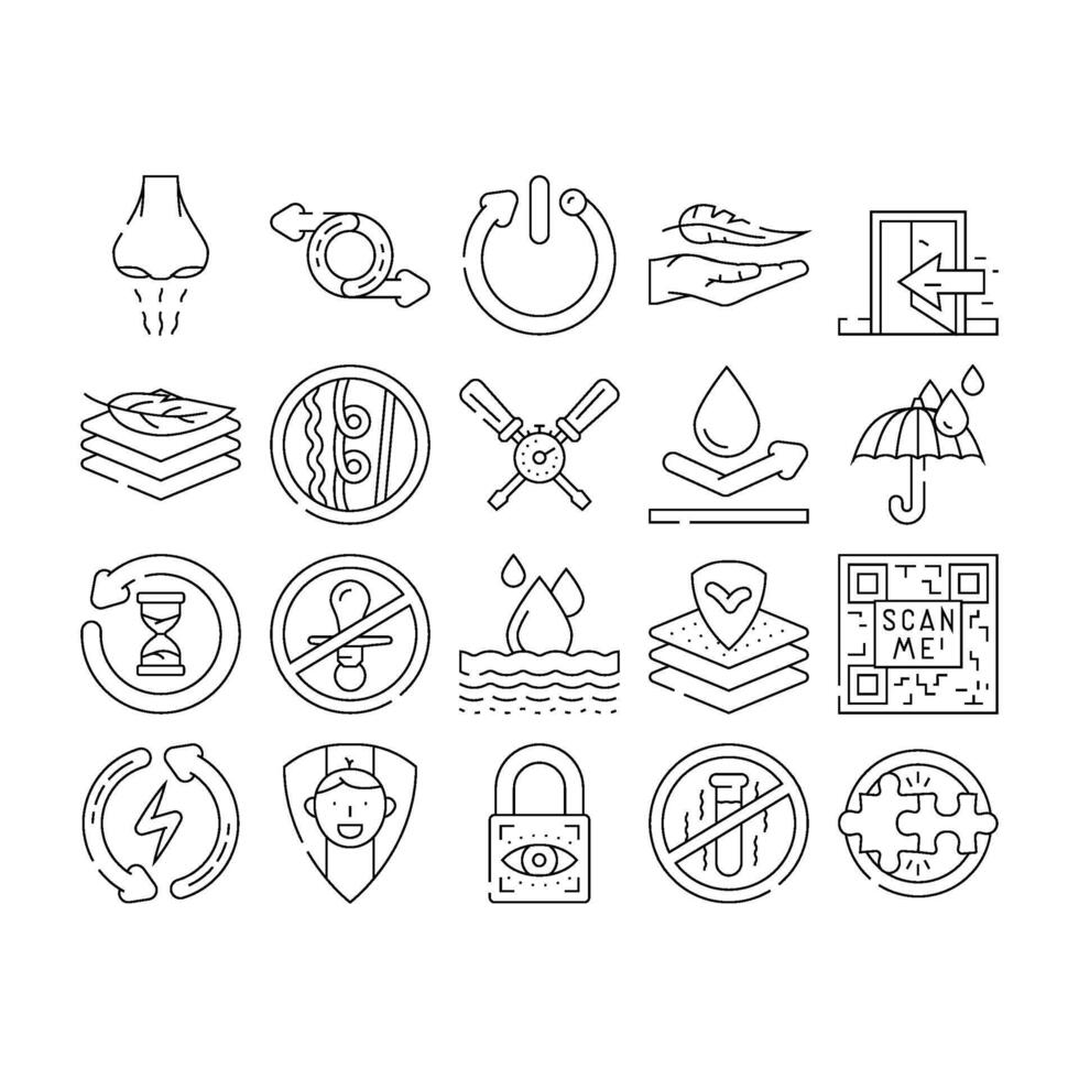 product caution label warning icons set vector