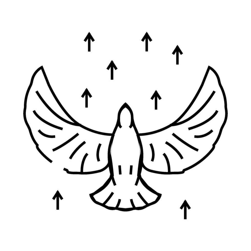 flying bird progress line icon illustration vector