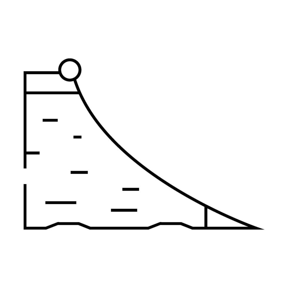 ramp skateboard sport line icon illustration vector