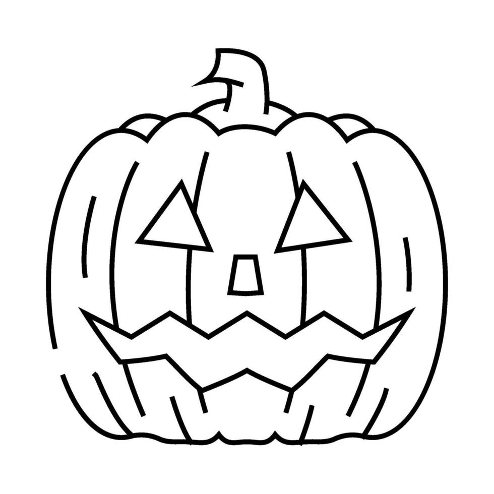 pumpkin carving autumn line icon illustration vector