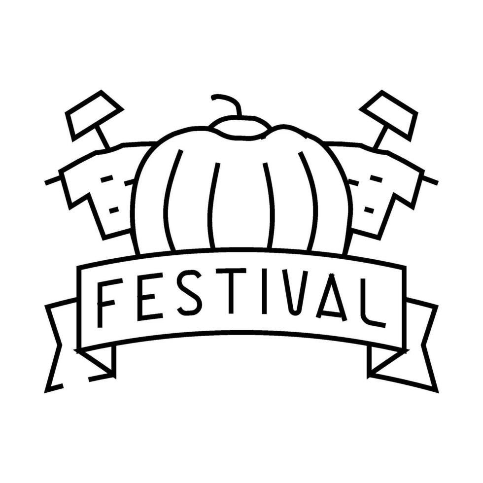 fall festivals autumn line icon illustration vector